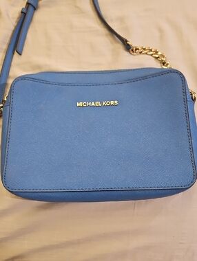Michael Kors Sky Blue Saffiano Crossbody Bag